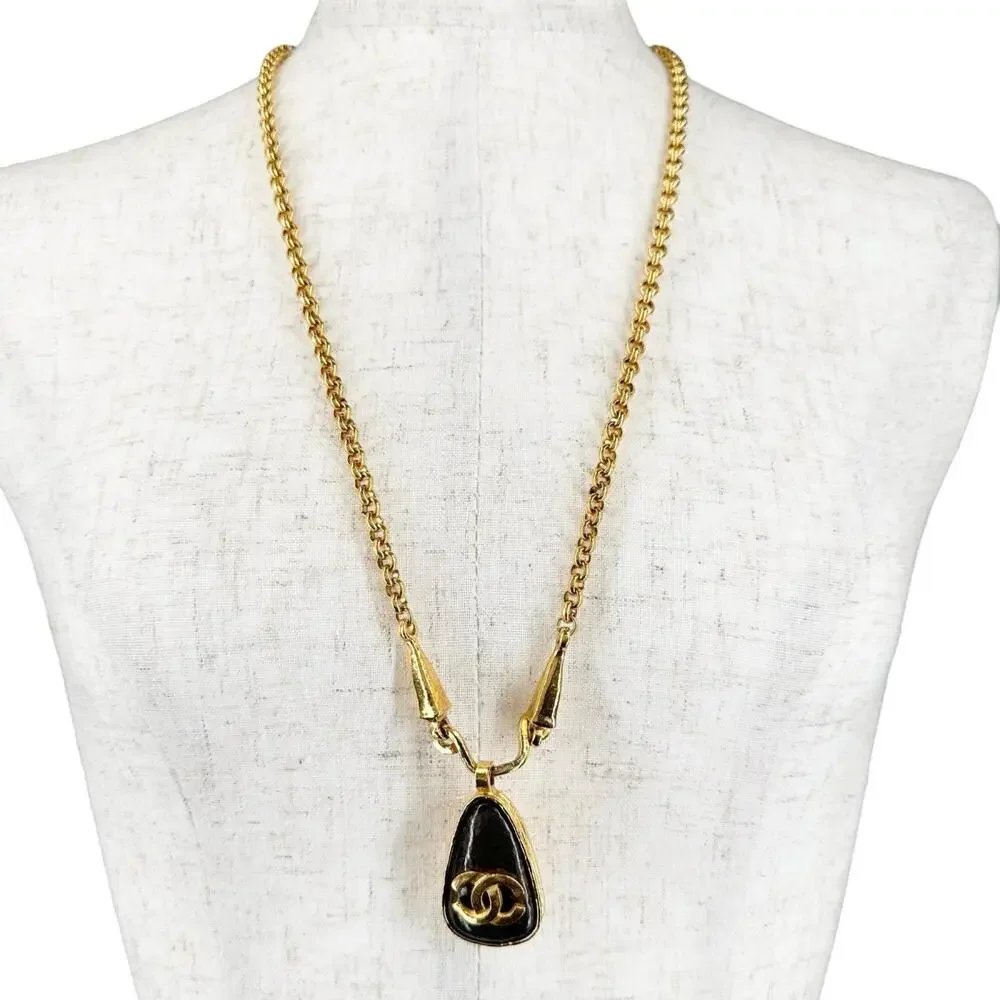 Chanel Cc Logo Pendant Necklace Metal #266499C12B